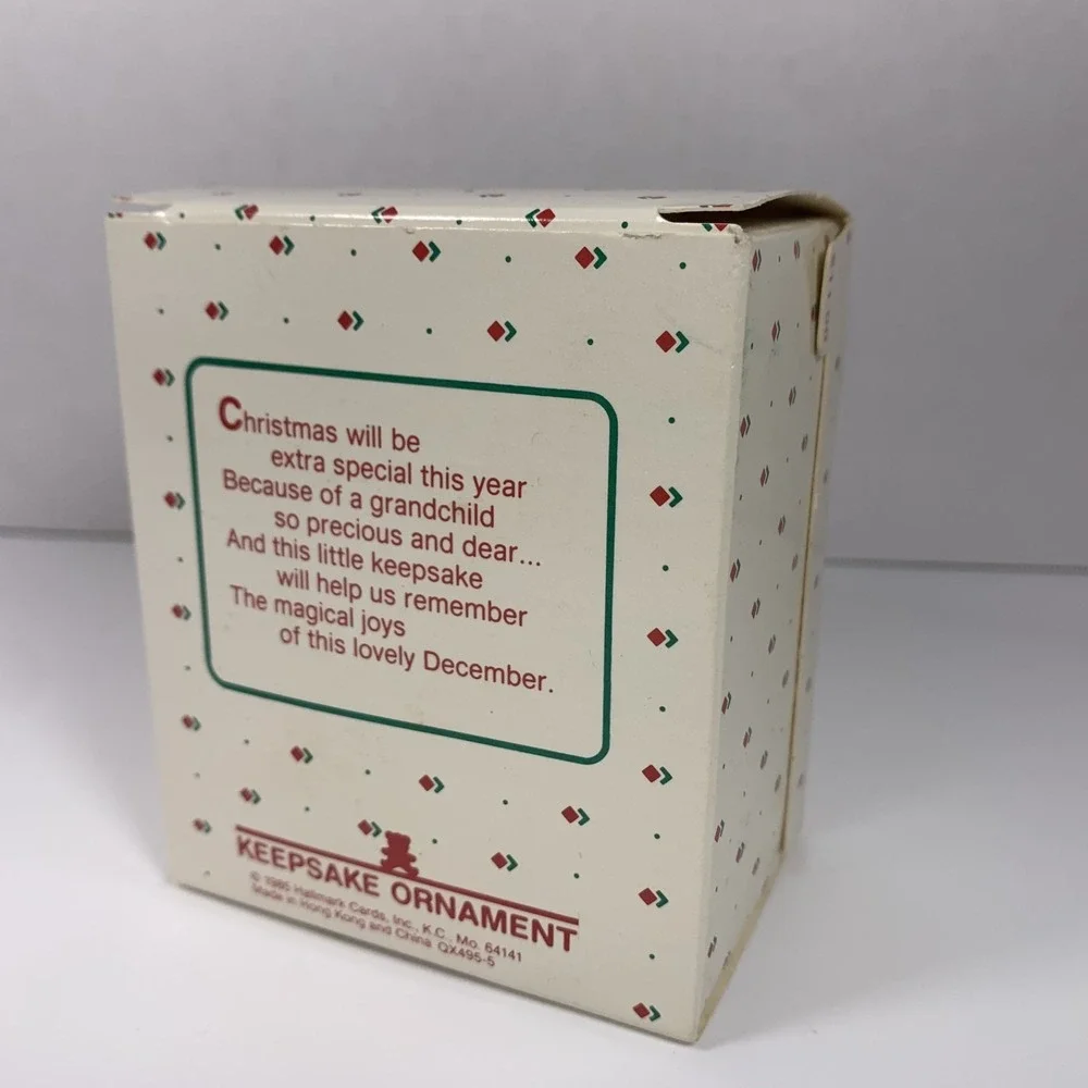 Hallmark 1985 Vintage Grandchild's First Christmas Bootie‎ Ornament